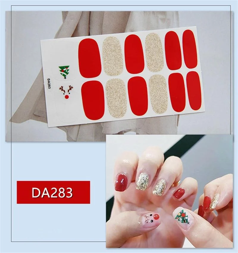 14Tips/Sheet Christmas/Halloween Nail Art Stickers Festival Pumpkin Wraps Waterproof Full DIY Manicure Accessories YMX Series 1108