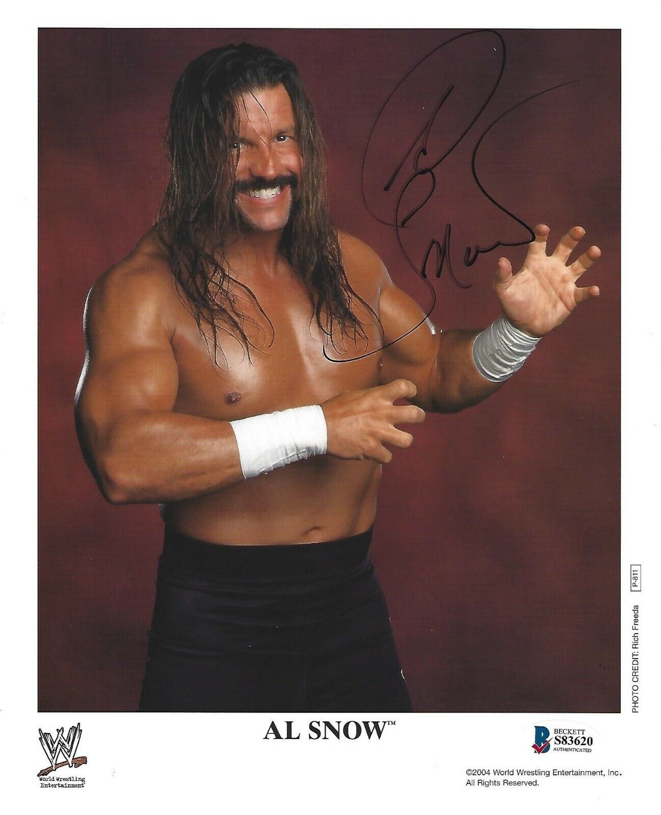 Al Snow Signed Official 2004 WWE 8x10 Promo Photo Poster painting BAS Beckett COA ECW Autograph