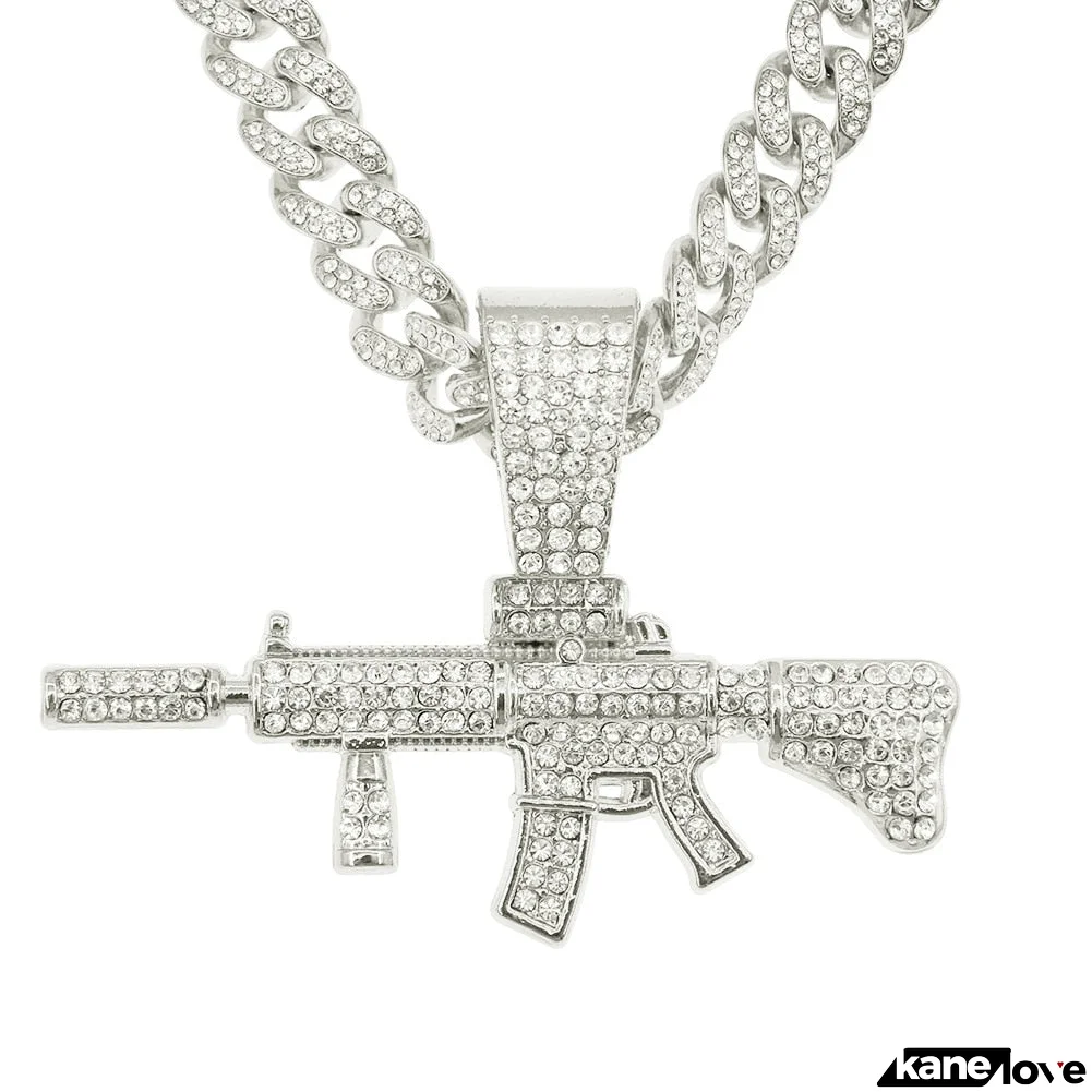 Men's Zinc Alloy Link Chain Hip-Hop Rhinestone Geometric Necklace