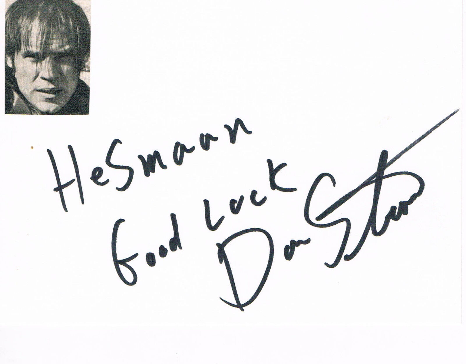 Don Stroud genuine autograph signed card 4x6