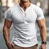 Men's Casual Short Sleeve Henley Shirt by Inlyline