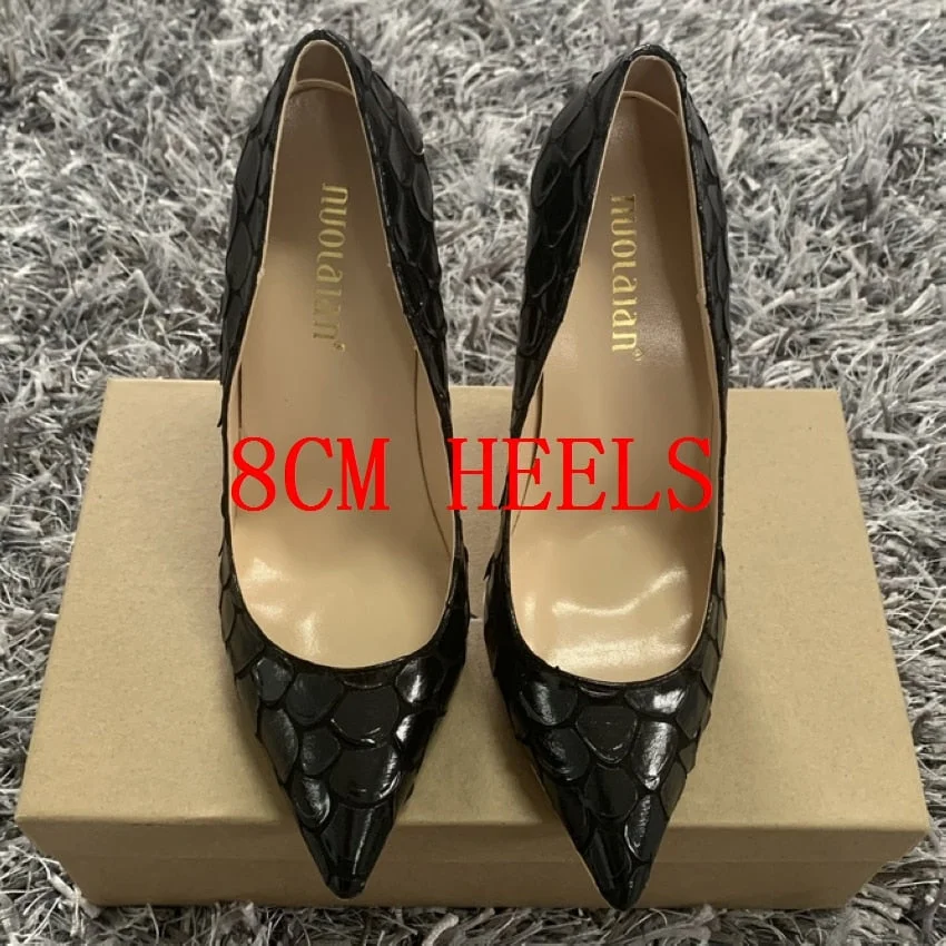 12cm Shoes Sexy Womens Pumps Black High Heel Shoes Pointed Toe Party Dress Stiletto Heels plus size 35-42