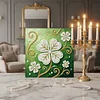 DIY Pearl Painting Four-leaf Clover for Home Wall Decor with Frame(25x25cm)