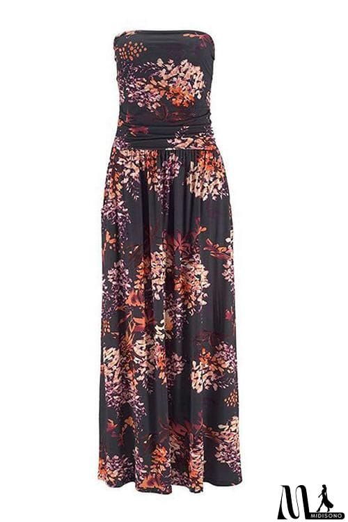 MidiSono - Print Strapless Pockets Maxi Dress