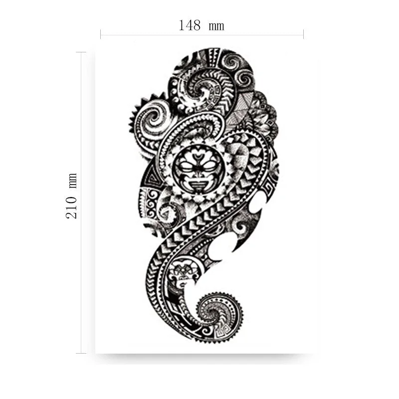 Clock Gears Tattoos Stickers Fake Fragmented English Letters Waterproof Temporary Tattoo for Women Men Black Cool Totem Tatoo
