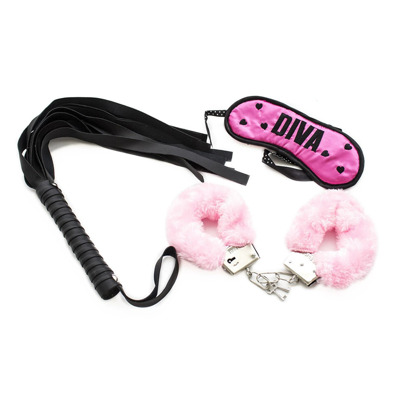 Pink Diva Leopard Print Bdsm Bondage Set Alternative Sex Toy - Rose Toy