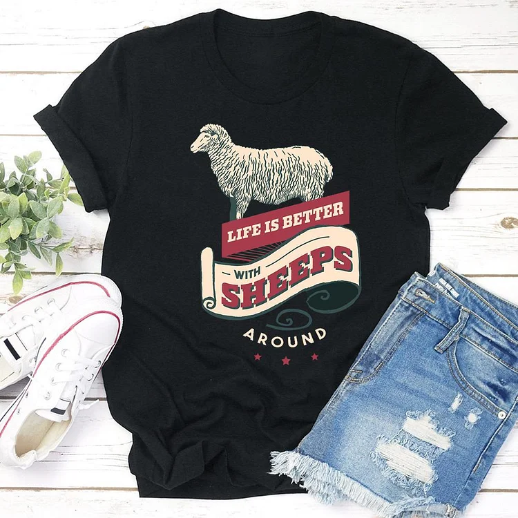 ANB - Life is better with sheep Retro Tee -06053