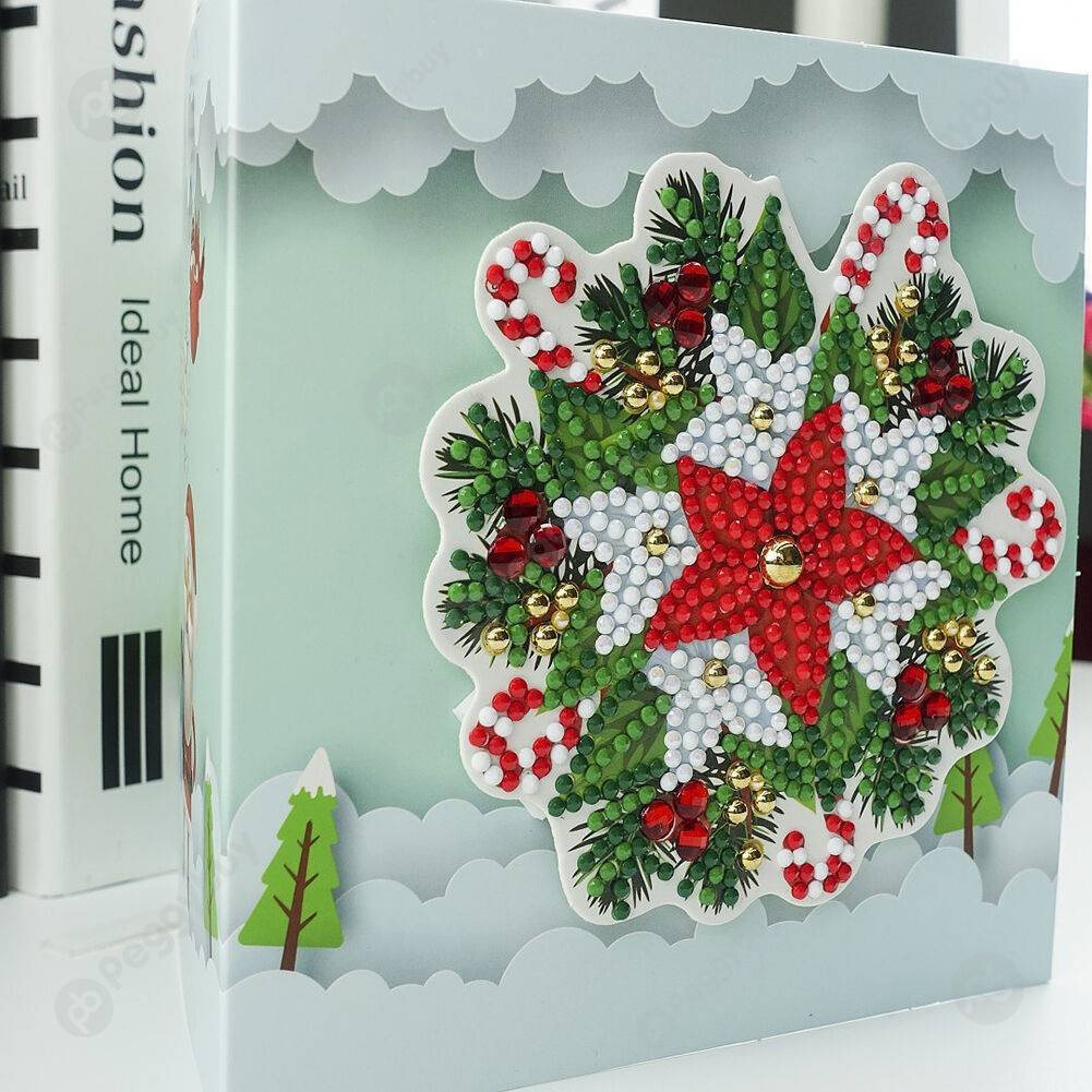 8pcs ChristmasDIY Creative Diamond Greeting Card