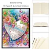 50 Pages DIY Heart Flowers Special Shaped Diamond Painting Notebook