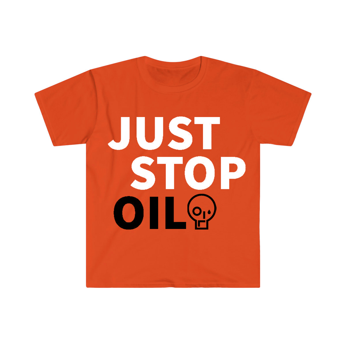 Just Stop Oil Print Cotton Short Sleeve Base T-Shirt