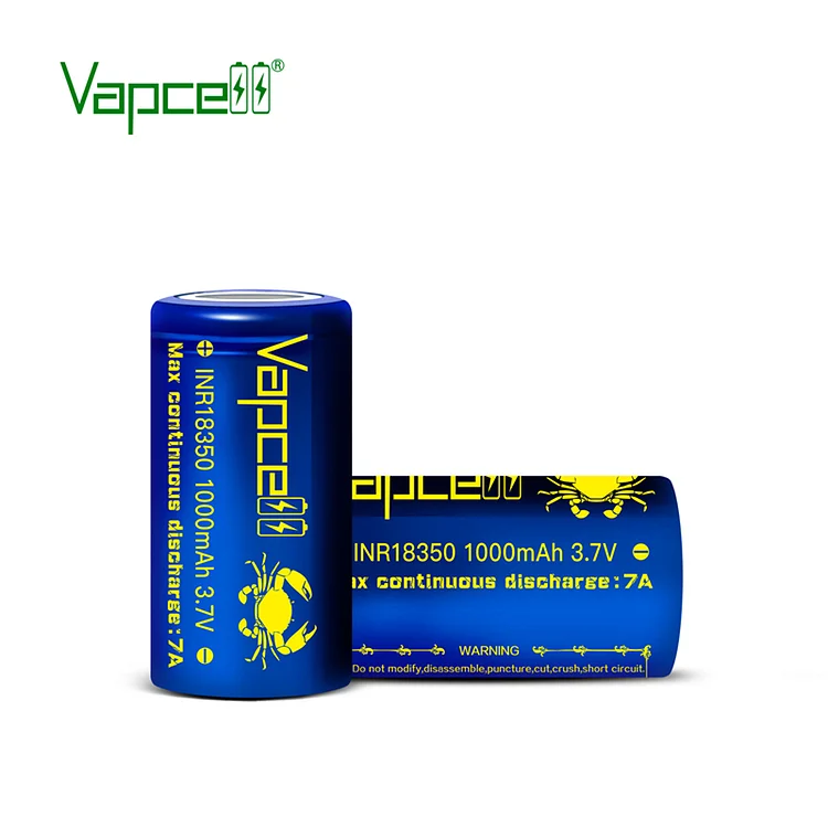 Vapcell 18350 1000mah 7A Flat Top Rechargeable Battery (pack of 2)