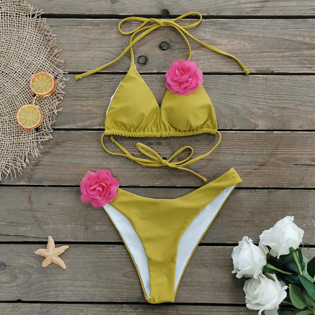 Churchf Three-Point Mini Bikini Low-Waist Sexy Strap Split Swimsuit Women 2025 New Bikini