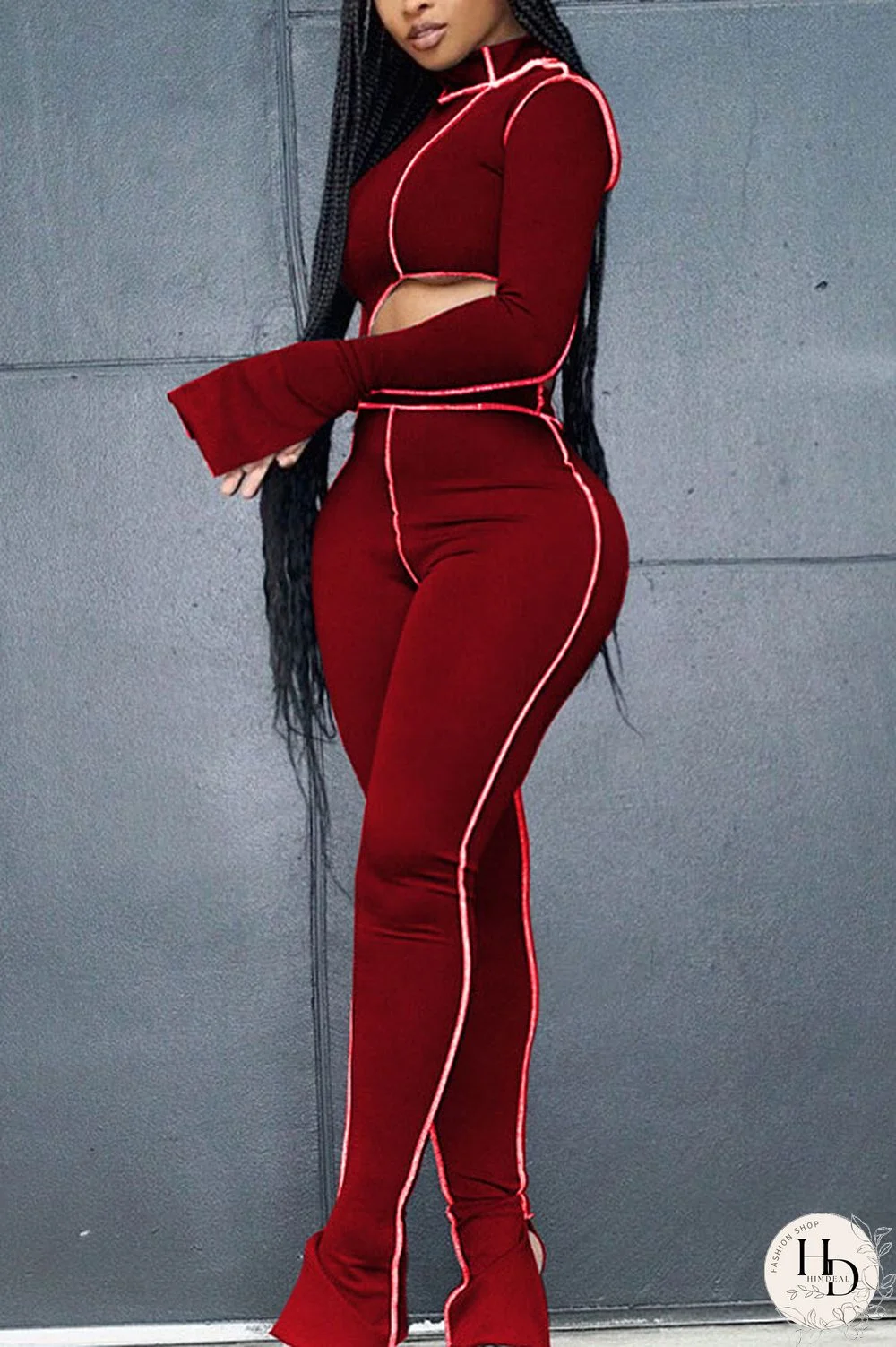 Grey Milk Silk OL Patchwork Solid asymmetrical pencil Long Sleeve Two Pieces