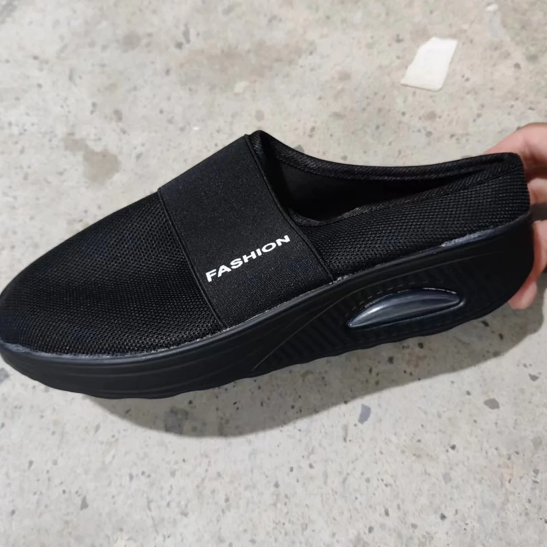 Breakj Breakj Summer Large-Size Lazy One Foot Pedaled Net Thick Bottom Slippers Women Slope And Slippers Women