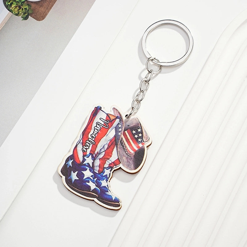 Retro Cowboy Style Shoe Metal Unisex Bag Pendant Keychain