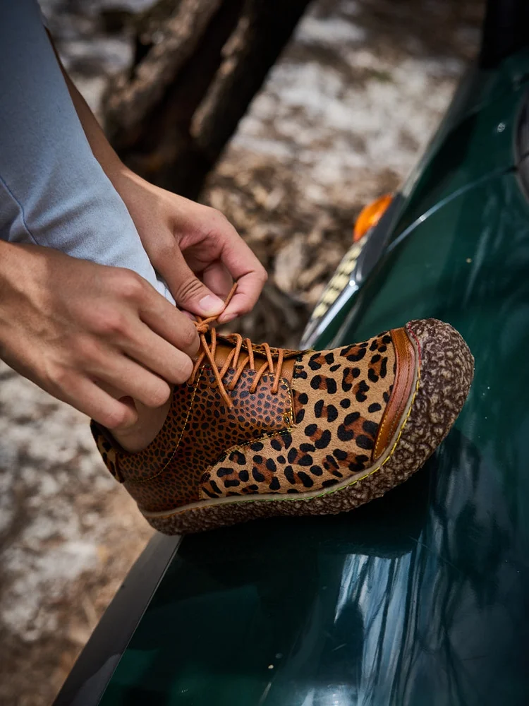Women's Animal Leopard Leather PU Sneaker Leopard Brown Shoes
