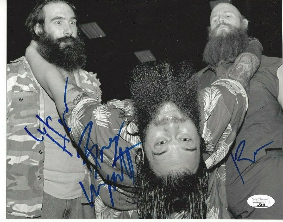 Wyatt Family Autographed 8x10 Bray Luke Harper Rowan Brodie Lee Deceased B687