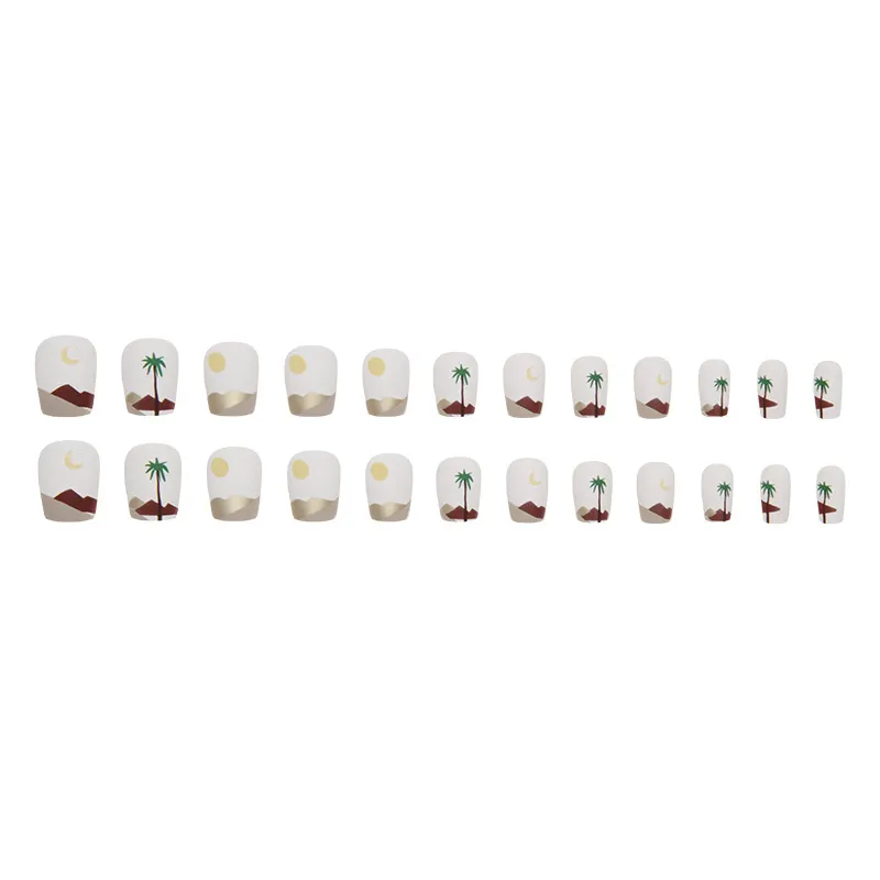 Churchf Churchf Star Moon Romantic Sunset Nail Sweet Versatile Ins Wind Fashion Lady Beauty A Piece