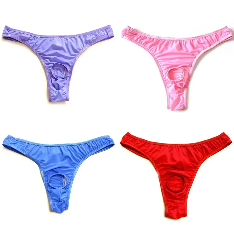 Mens Open Low Rise Ice Silk Thong