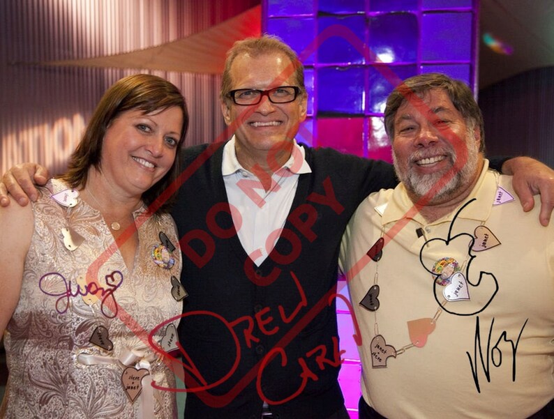 Drew Carey Janet and Steve Wozniak and 8.5x11 Autographed Signed Reprint Photo Poster painting