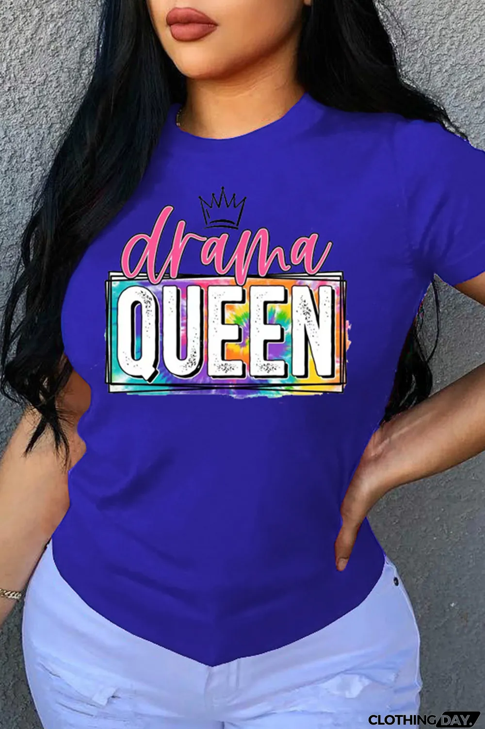 Orange Fashion Casual Letter Print Basic O Neck T-Shirts