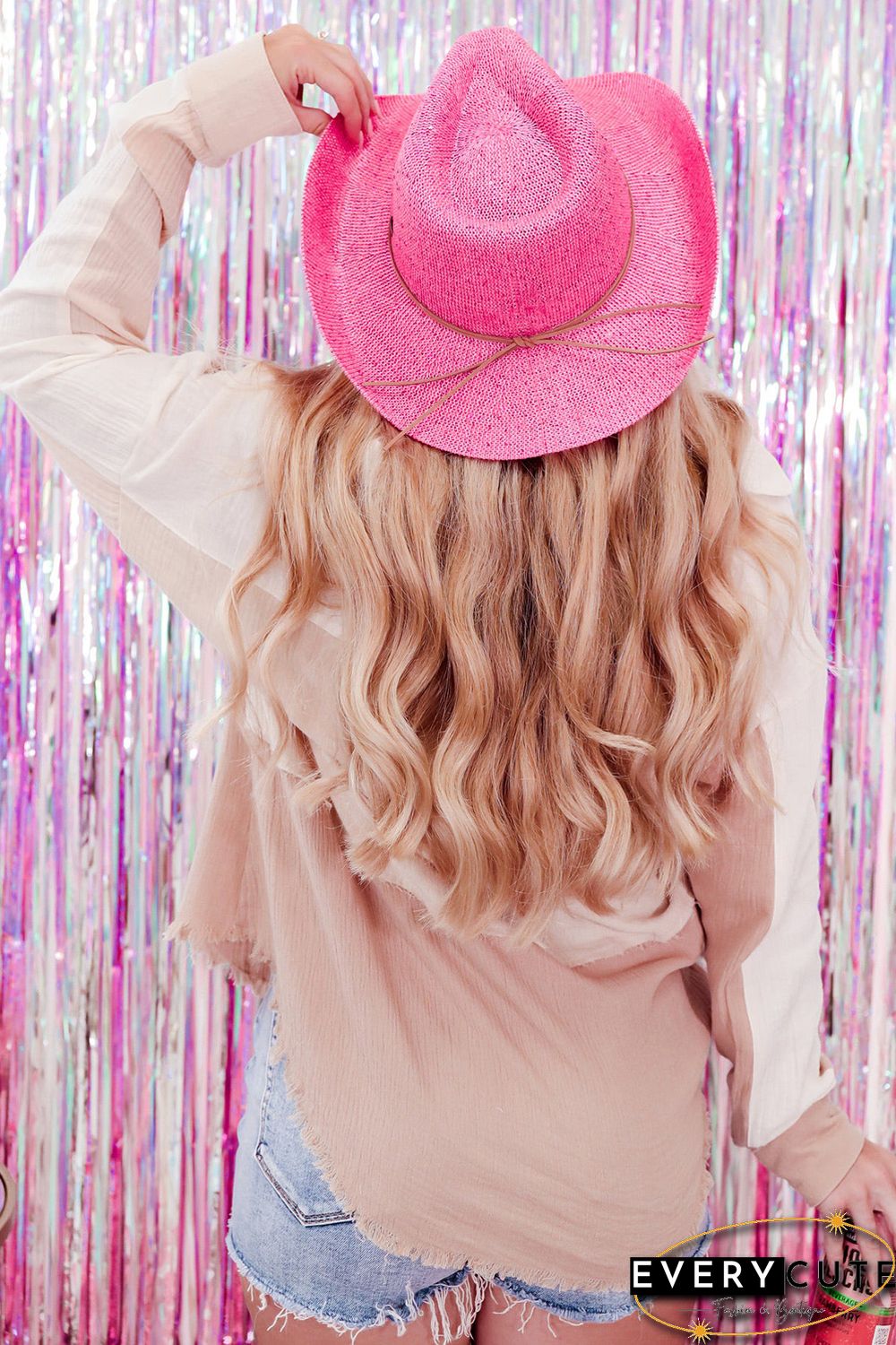 Khaki Color Block Buttoned Raw Hem Textured Shirt