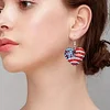 (US Only)4 Pairs Double Sided Sunflower Flag Diamond Painting Earrings for Women Girls