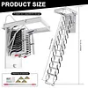 [US Local Warehouse] Ceiling Mounted Attic Ladder w/Handrails Retractable Loft Stairs 660LBS Capacity