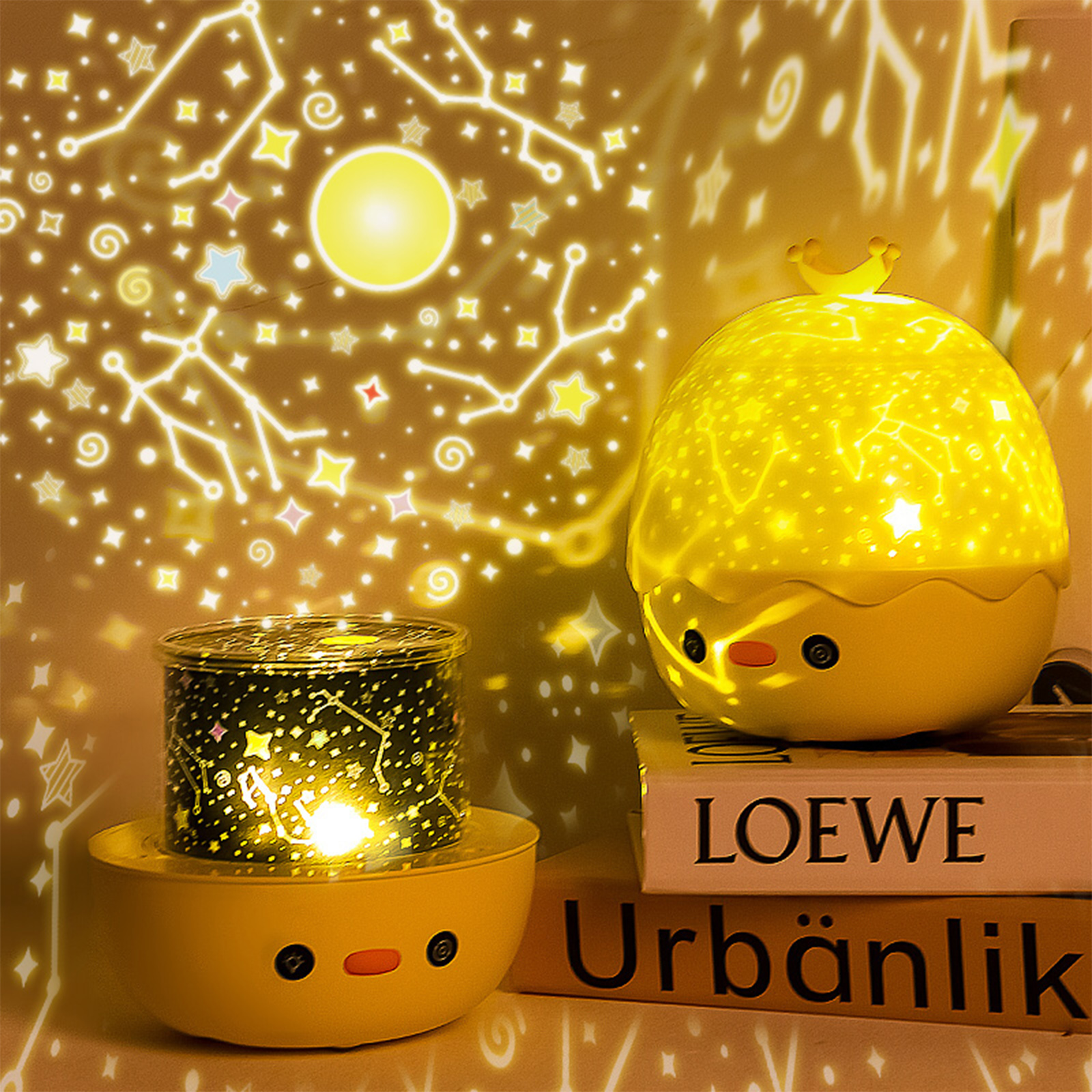 

Cute Duck Remote Music LED-Bluetooth Laser Projector Night Light, Blue, 501 Original