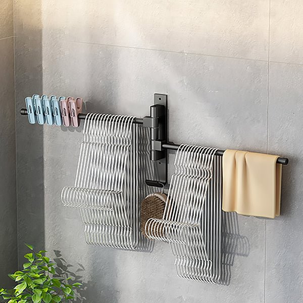 Wall-Mounted Punch-Free Wall Household Storage Folding Hook Rod