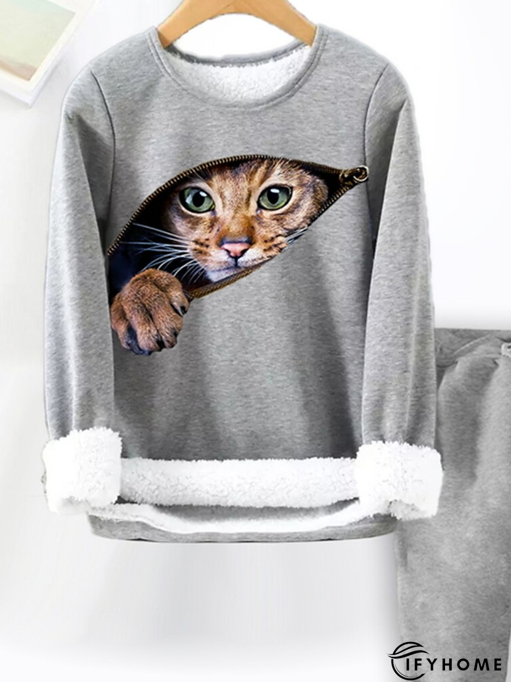 Casual Loose Crew Neck Jersey Two-Piece Set | IFYHOME