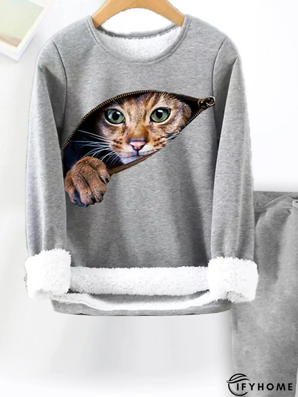 Casual Loose Crew Neck Jersey Two-Piece Set | IFYHOME