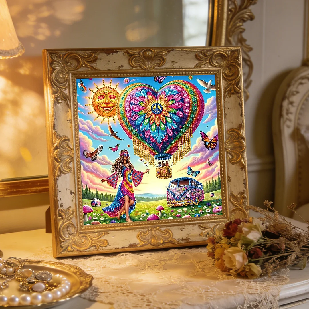 Diamond Painting - Partial Special Shaped Drill - Love and Peace(Canvas|30x30cm)