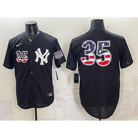 Youth New York Yankees #35 Cody Bellinger Black 2026 USA 250 Fourth of July Home Stadium Jersey