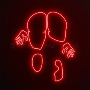 pornhint Pornhint Sexy Silhouette Girl LED Neon Sign, Imprint of a sitting lady, view of a woman from below, bedroom neon lights, shop window decor NSFW