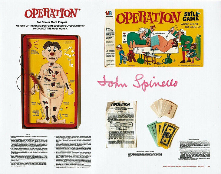 John Spinello REAL SIGNED Operation Cavity Sam Photo Poster painting #1 COA Game Creator