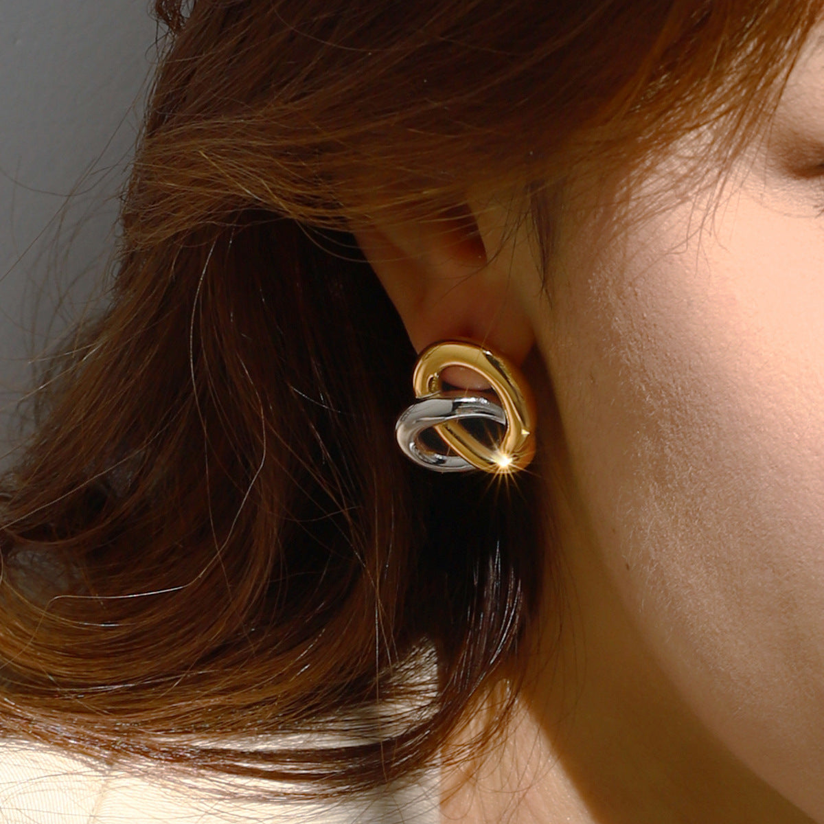 Jie Ding Titanium Steel Heart Earrings Stainless Steel Earrings