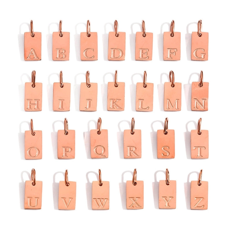 1 Piece 6 * 10mm 304 Stainless Steel Letter Pendant Jewelry Accessories