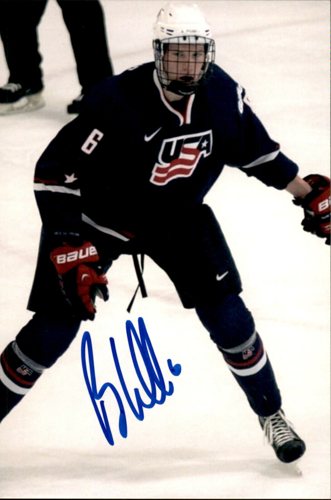 Ryan Collins SIGNED 4x6 Photo Poster painting TEAM USA USNDTP / COLUMBUS BLUE JACKETS #2