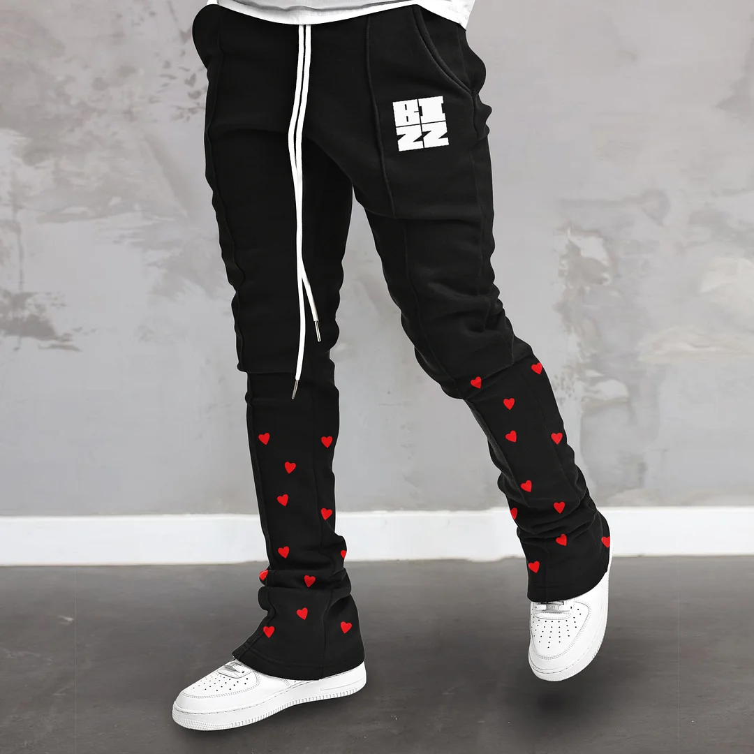 Fashionable street trousers with personality tide brand printing