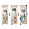 3Pcs Diamond Painting Cat Flower Bookmark for Book Lovers