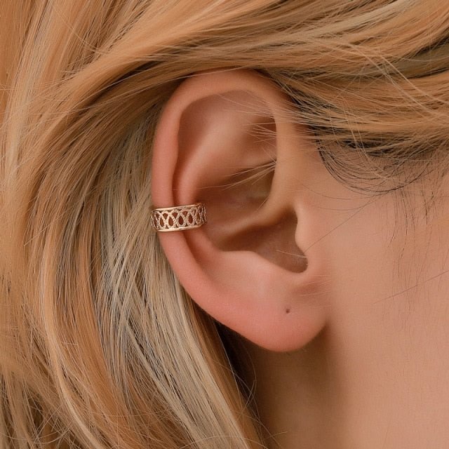 YOY-Fashion Gold Leaf Clip Earring For Women