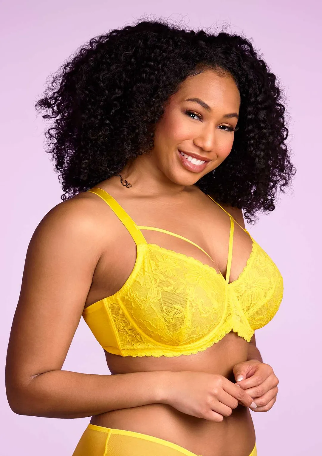 Pretty In Petals Black Unlined Strappy Lace Bra