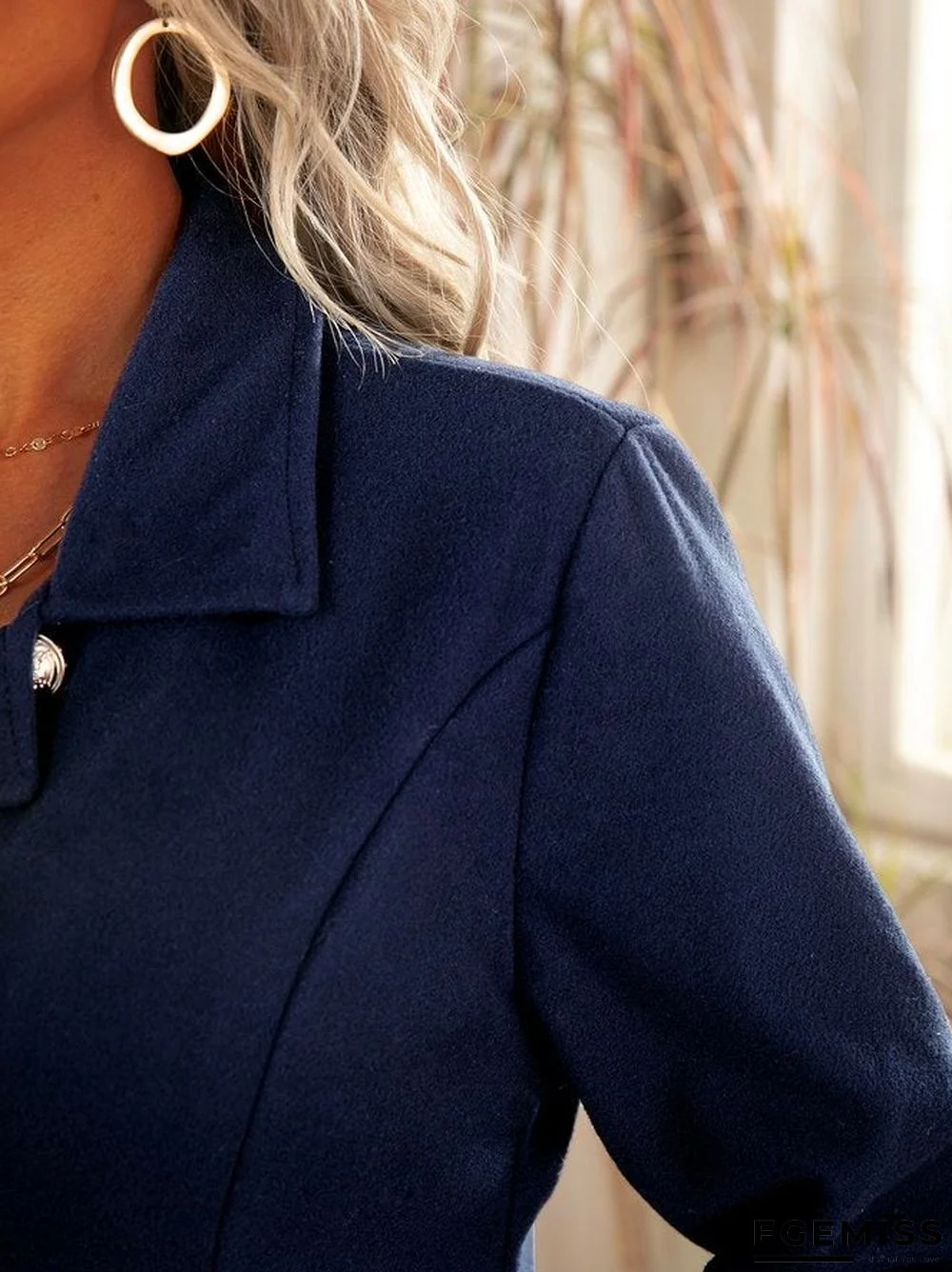 casual long sleeve plain outerwear | EGEMISS