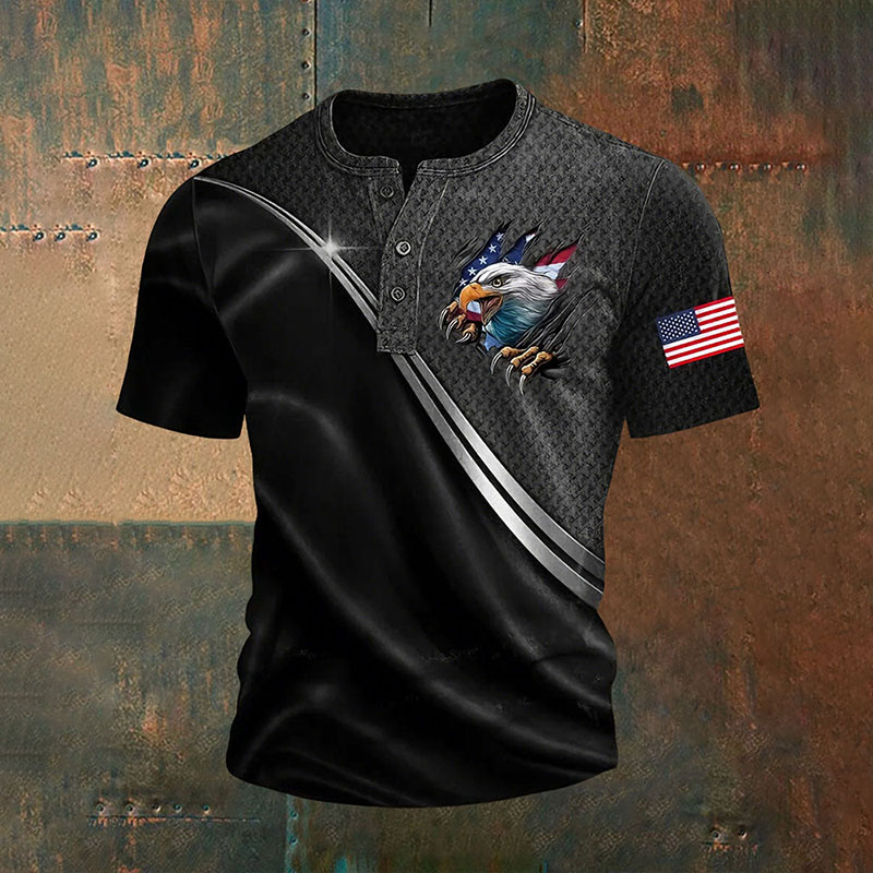 Comstylish Men's Usa Flag Eagle T-shirts