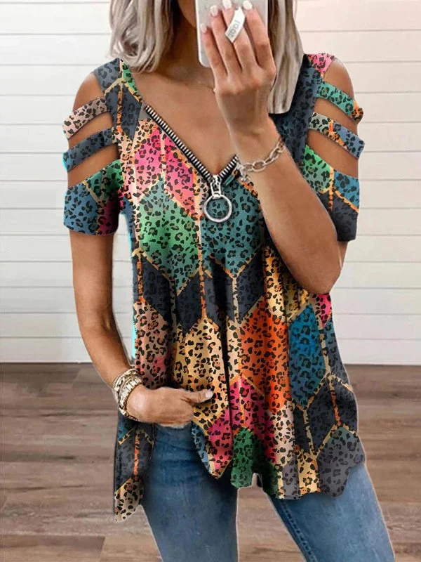 Loose Casual Women's Short-Sleeved Printed Top