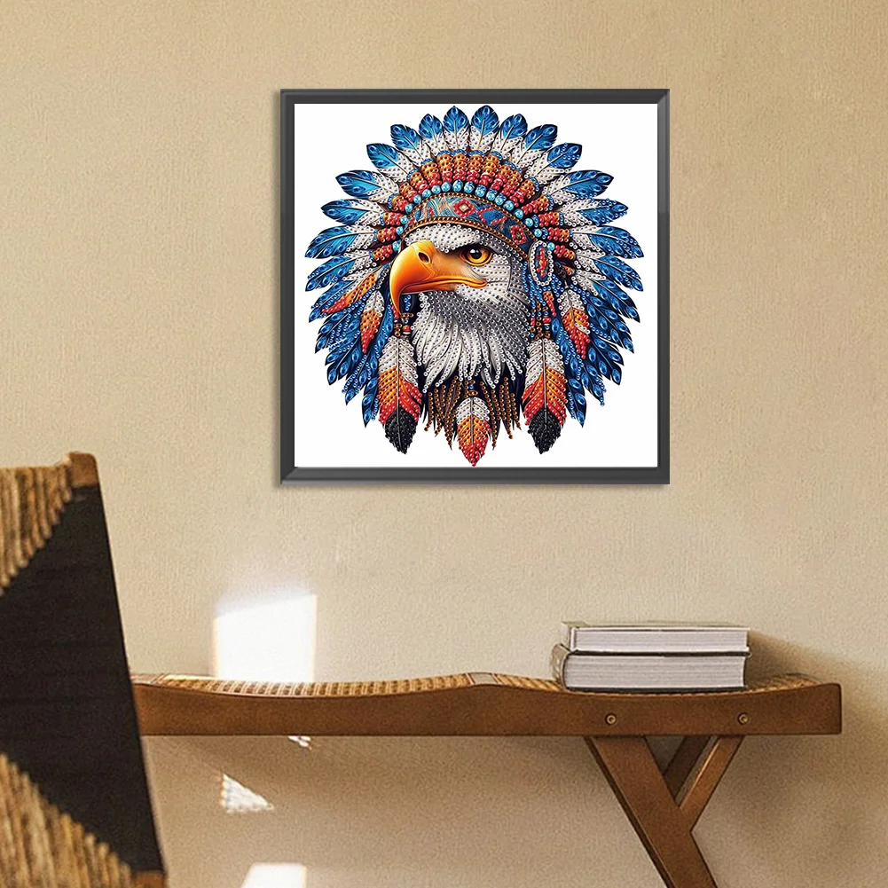 Diamond Painting - Partial Special Shaped Drill - Indian Eagle(Canvas|30*30cm)