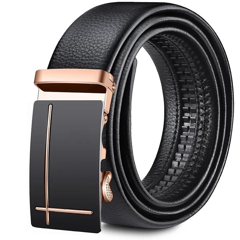 Direct Belt Men’s Youth Business Soft Leather 3.5 Automatic Buckle Black Belt Running Jianghu Goods Source