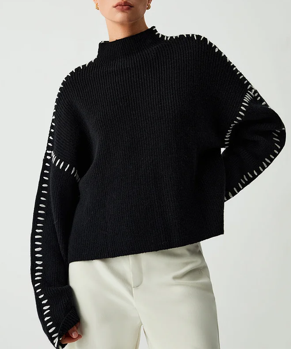 Rotimia Shift The Focus Oversized Mockneck Sweater