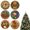 Peinture en diamant perle DIY de No&euml;l 6 pi&egrave;ces d&rsquo;ornements en bois 3,07x3,07 pouces
